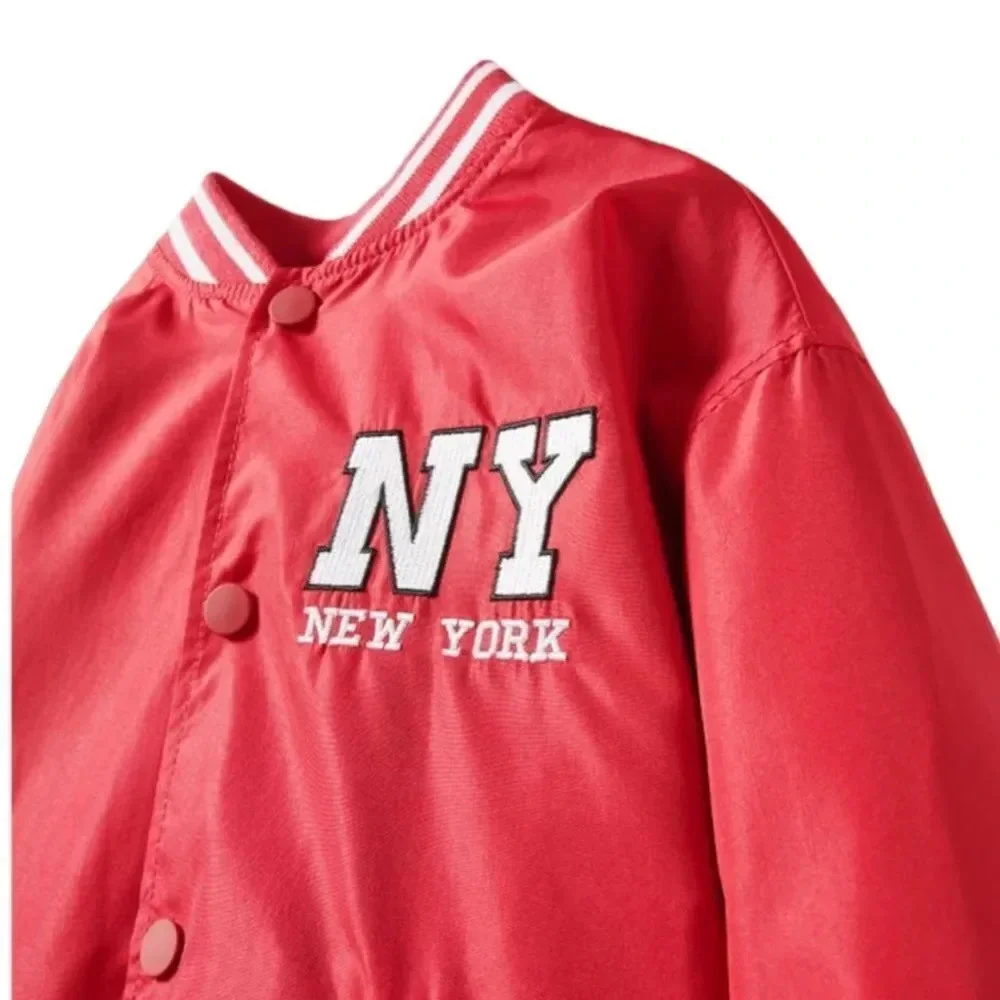 ZARA Kids | Red | NYLON VARSITY JACKET - Picture 3 of 6